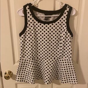 Jules & Leopold Black and White Peplum Tank Top
